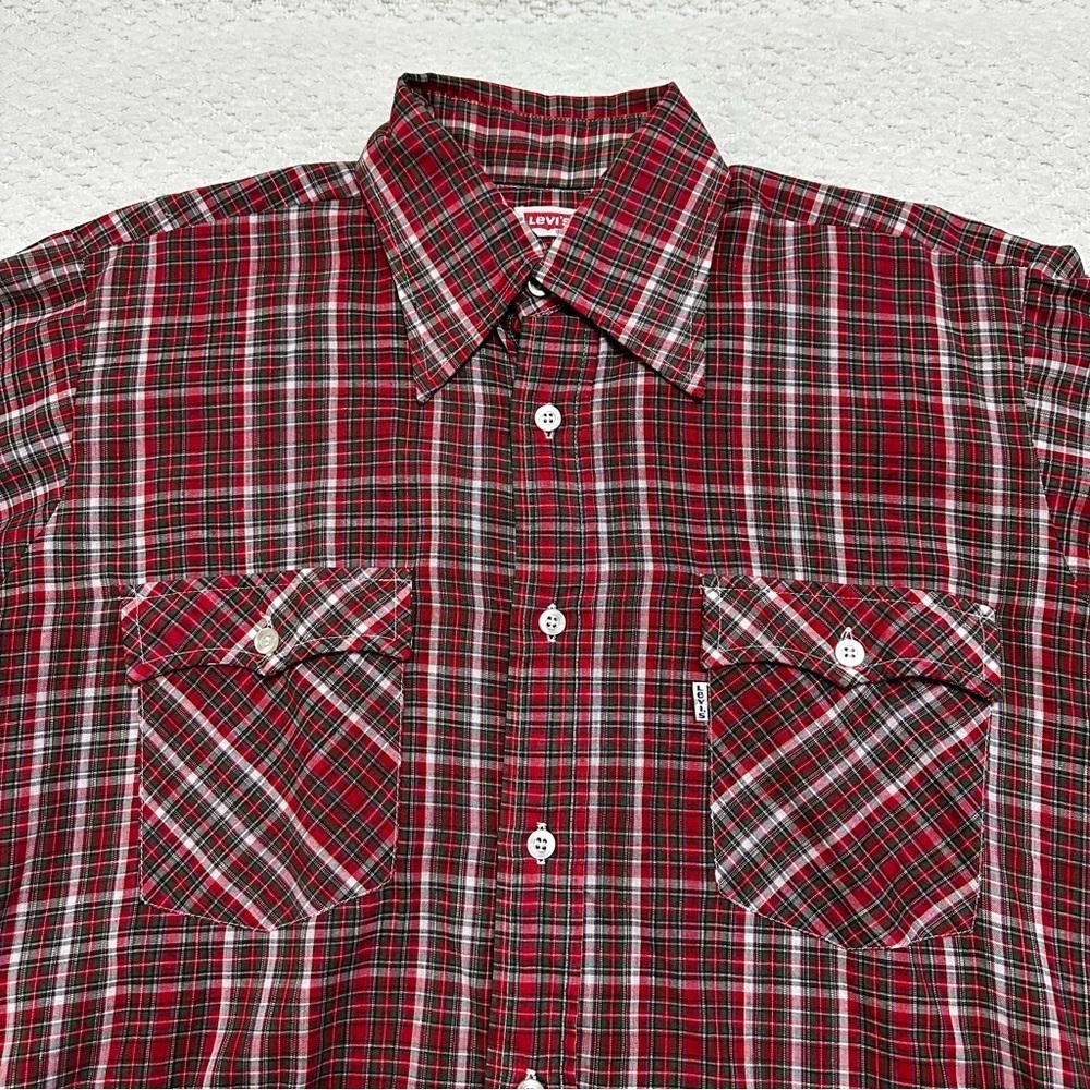 Vintage Levi’s Cowboy Long Sleeve Shirt Christmas Colors Men’s Size L